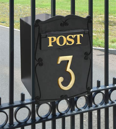 metal gate post boxes|mail box for gate outside.